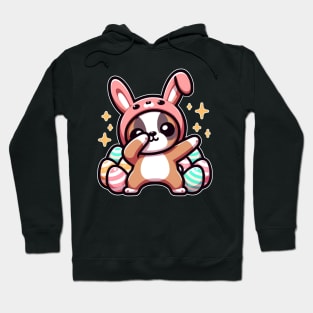 Dabbing Boxer Wearing Bunny Costume Hoodie